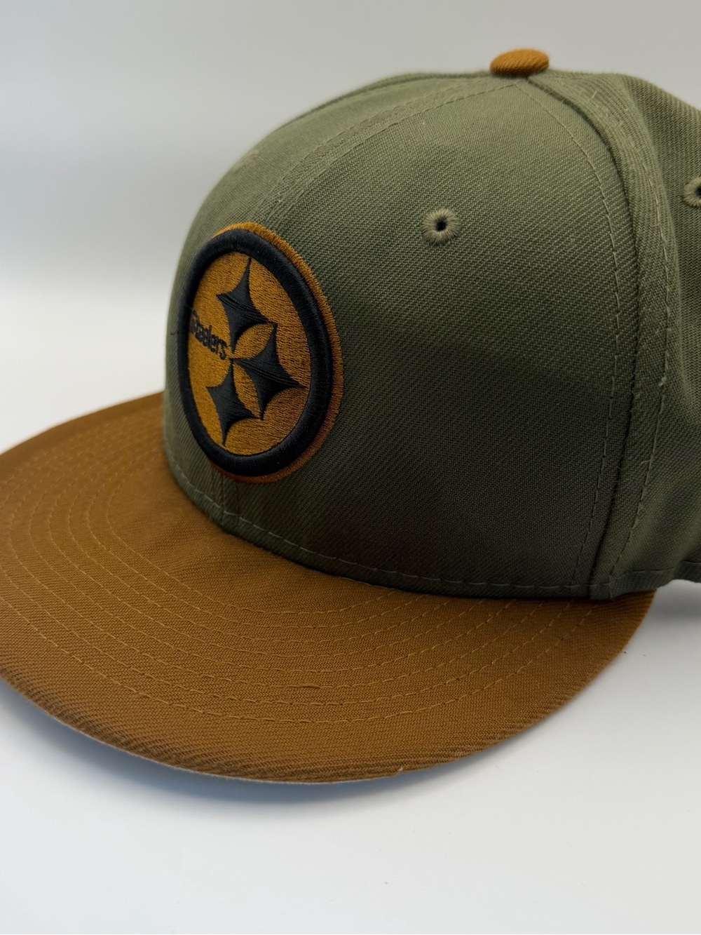 NFL Era 9FIFTY Pittsburgh Steelers Snapback Hat Olive Tan Two Tone Sporty Casual